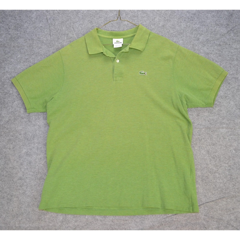 Lacoste Polo Shirt Mens 2XL Green Pique Short Sleeve Croc Patch Logo Classic Fit